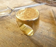 Chevalière ronde avec - or,