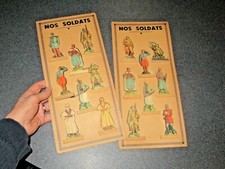 2 plaques  de 8 soldats carton socle bois carton édition  E.T.I.O.P paris 1920