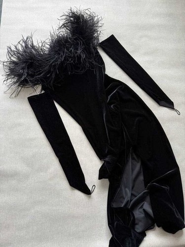 Robe femme velours - , noir