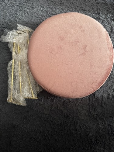 Pouf rose velours neuf - –,