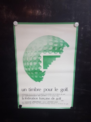 Affiche timbre pour golf - affiche,
