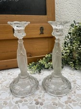 Paire bougeoirs verre - paire, de