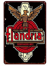Plaque Murale Métal "FLANDRIA" Art Déco Vintage