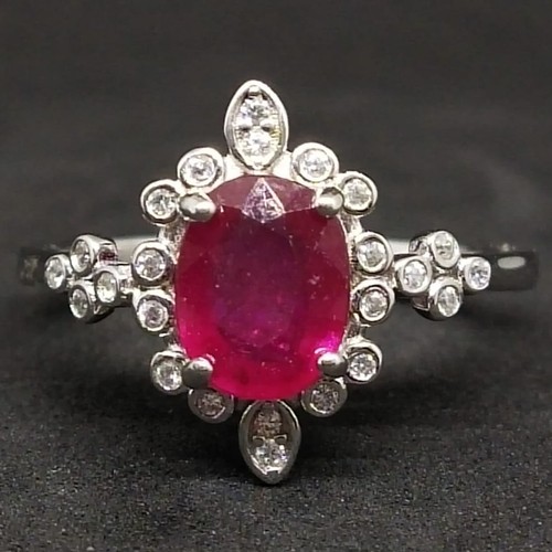 Bague ovale argent sterling - en,