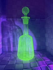 Uranium Glass Liquor Bottle