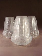 Lot de 3 tulipes art déco en verre moulé pressé par Genet et Michon