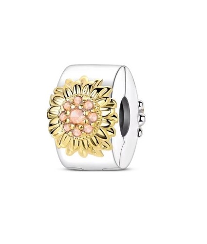 Gold sunflower sterling - gold, cz