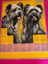 Torchon ancien calendrier 1974