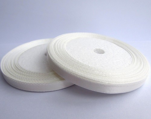Rouleau ruban satin blanc 6mm - ruban,