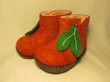 Pantoufles enfant, feutre cuir