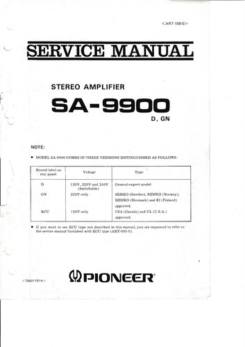 Manuel service pour pioneer - manuel,