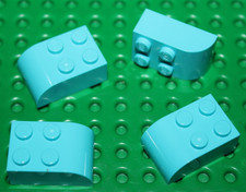 4 x Lego White Slope 3x2