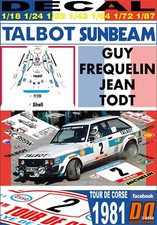 DECAL TALBOT SUNBEAM LOTUS G