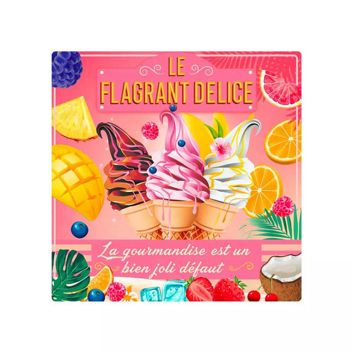 Plaque métal glaces - , à