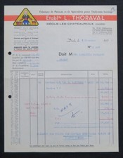 Facture DEOLS LES CHATEAUROUX 1954 THORAVAL Présure  Laiterie  illustrée 91