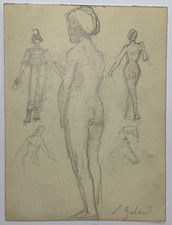Femme Nue Dos DESSIN ORIGINAL