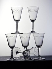 Service de 6 verres à vin en cristal – Attribués à Saint-Louis, début XXe siècle