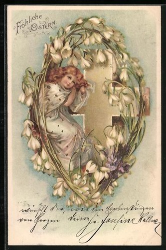 Lithographie joyeuses pâques - joyeuses,
