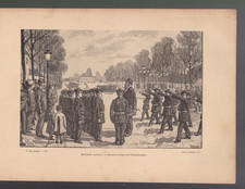 gravure papier éditeur F. Roy :  Bataillons scolaire   boulevard  Saint-Jacques