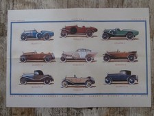 PUB AUTO BROCHURE PUBLICITAIRE BUGATTI, TALBOT, VOISIN ET D vers 1920 Fac-Similé