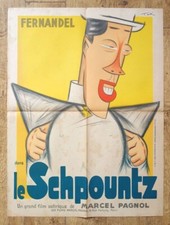 SCHPOUNTZ Fernandel Marcel Pagnol affiche cinema originale 80x60 cm '38 litho