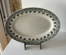 BADONVILLER PLAT OVALE DE SERVICE FAÏENCE modèle TRÈFLE Terre De Fer COLLECTION