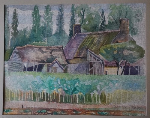 Aquarelle guet aux loups - ,