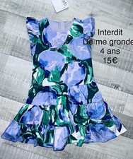 Interdit De Me Gronder 4 Ans Fille : Robe Fleurie Verte Été État Neuf