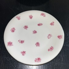 ASSIETTE A DESSERT PORCELAINE LIMOGES FRANCE GEORGE BOYER BLANCHE ET ROSE FLEURS