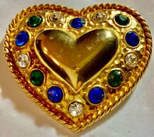 BROCHE & PENDENTIF coeur signée KRISTEL SAINT MARTIN - PARIS - MADE IN FRANCE