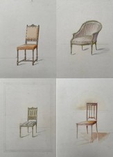 Projets de chaises, 4 dessins