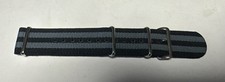 Bracelet nylon Esprit NATO 18 Mm ZULU Bond Craig (Noir Gris) XL, extra-long Neuf