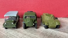 3 Dinky Toys England - Field Artillery / Mini Moke et Scout Car - Envoi offert