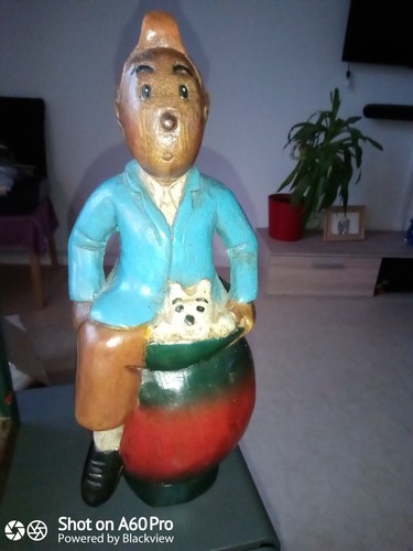 Statuette tintin bois - statuette, en