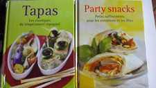 2 Livres - PARTY SNACKS Réceptions et fêtes + TAPAS Classiques Espagnol
