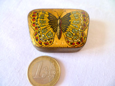 BELLE PETITE BOITE ANCIENNE EN TÔLE LITHOGRAPHIÉE PAPILLON (2)