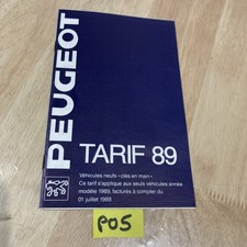 Peugeot 1989 Price List