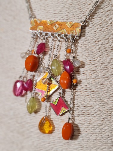 Collier fantaisie multicolore - collier,
