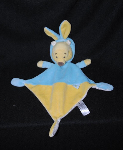 Doudou winnie plat jaune bleu - doudou,