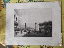 grande lithographie ancienne Venise collection M.A. Febvre
