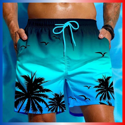 Short bain homme - short, palmier