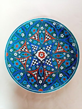 Grand Plat Céramique Iznik Kutahya Turquie milieu XXeme signé Atlas