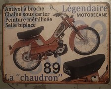 Plaque métal Motobécane AV89 Chaudron