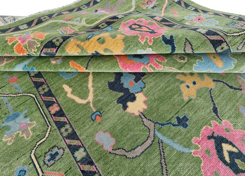 Tapis oushak vert laine - tapis,