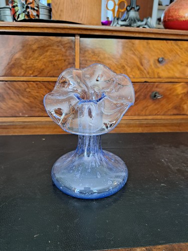 Vase bleu col corolle - ,,