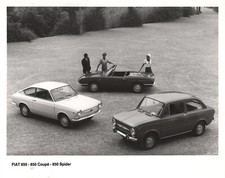 Photo / photograph presse originale Fiat 850 berline coupé spider Bertone c 1967