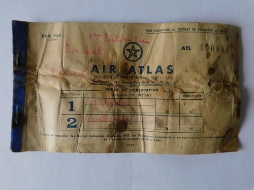 Billet avion 1956 - d'avion,