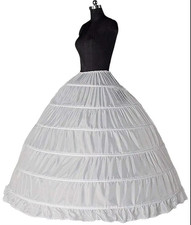 Jupon De Mariage Long Crinoline À 6 Cerceaux, Noir Et Blanc, Robe De Bal, Sous-J