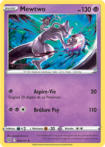 Carte pokémon mewtwo - mewtwo, 056/172