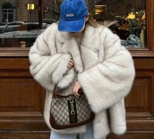 Manteau Femme Fourrure Synthétique Oversize Chaud Hiver Dégradé Mode